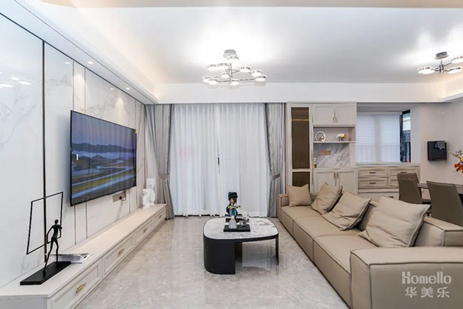 125㎡現(xiàn)代四居，合理利用軟裝布局，小空間也有大收納